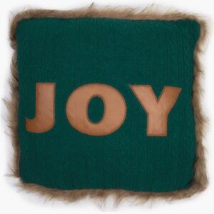 ENVOGUE Joy Faux Fur Trim Throw Pillow